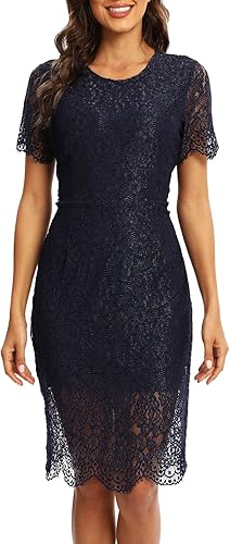 Women's Elegant Floral Lace Bodycon Cocktail Dress for Parties
