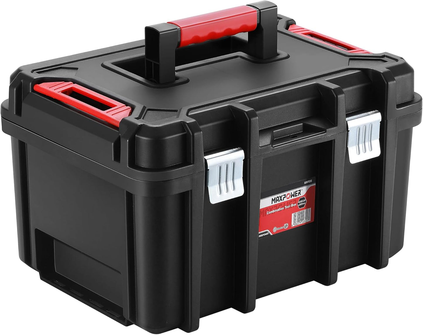 MAXPOWER 16 inch Plastic Tool Box for Homeowners and DIYers