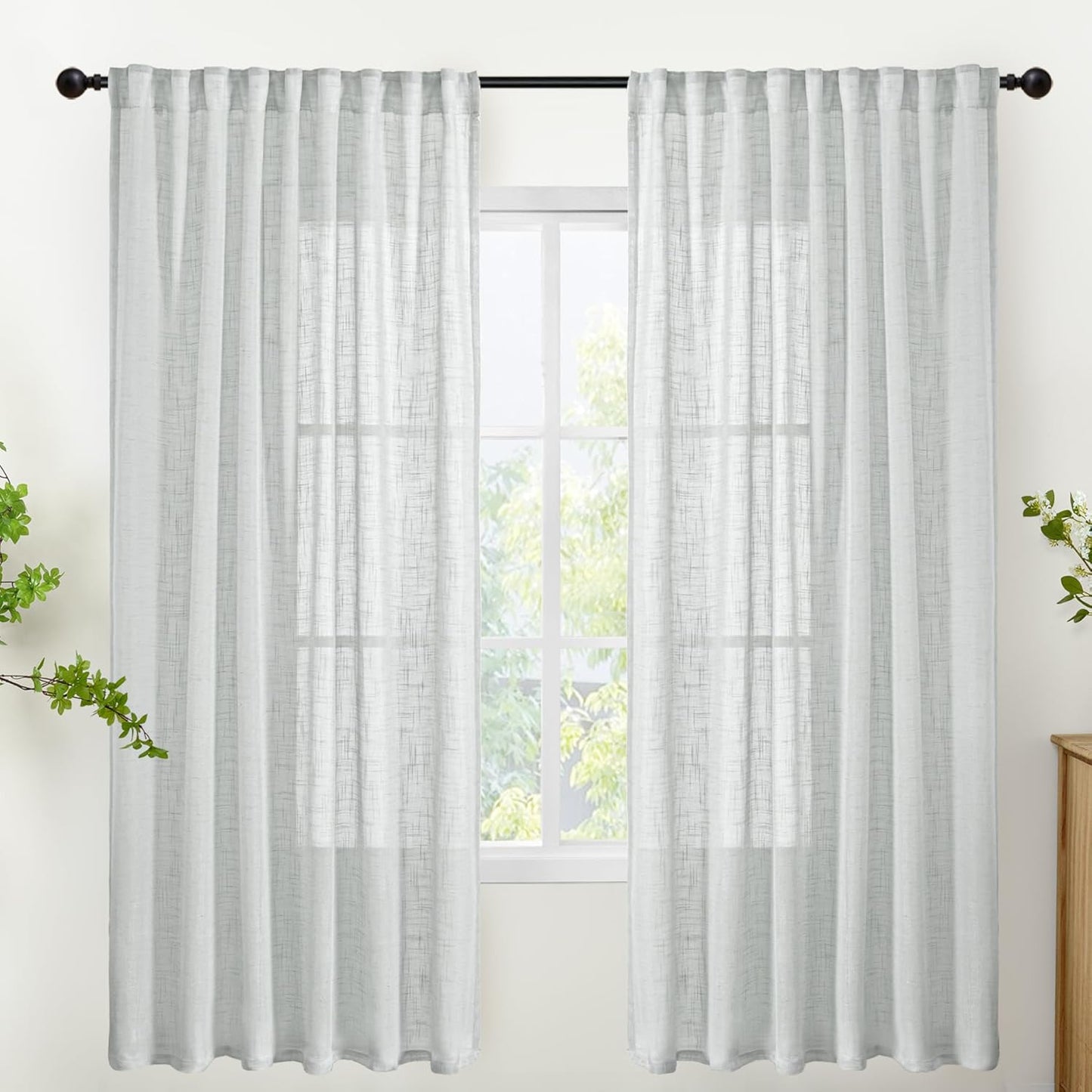 Light Grey Linen Curtains 72 Inch Length for Elegant Homes
