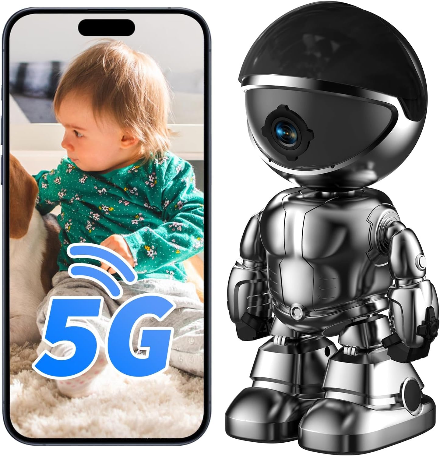 Indoor Camera Robot for Home Security with 360 PTZ and Night Vision
