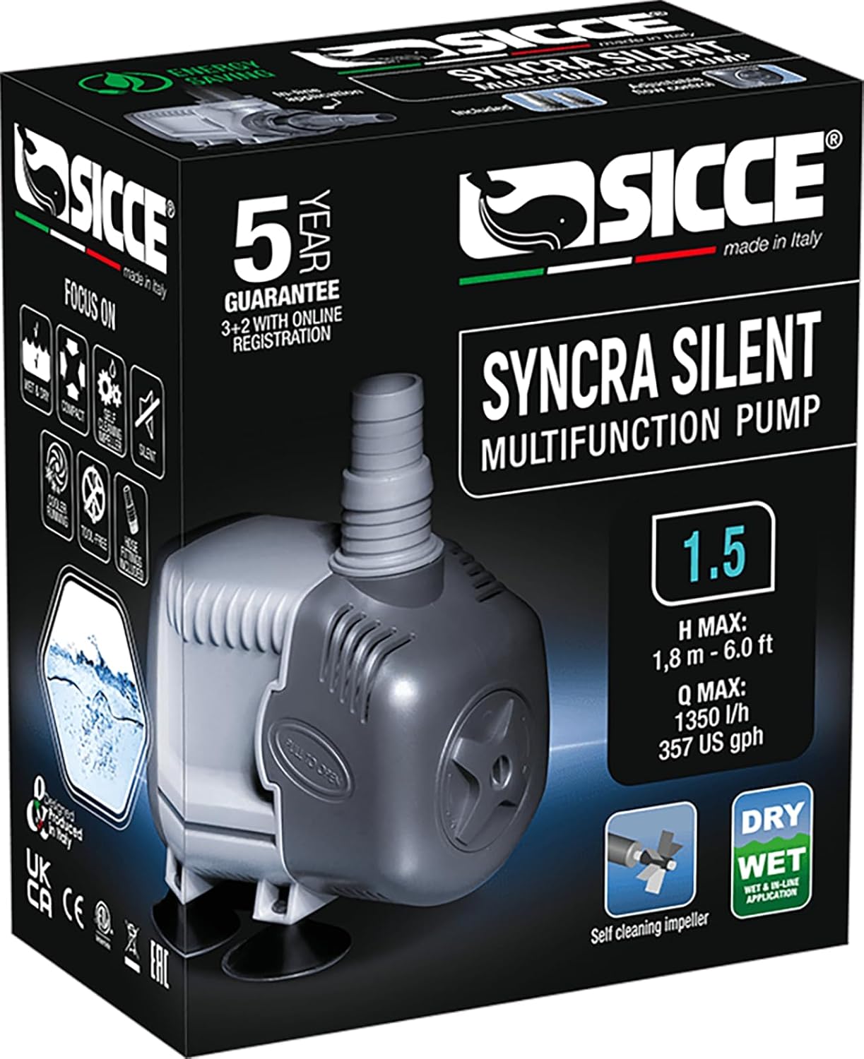 SICCE Syncra Silent 1.5 Multifunction Submersible Water Pump