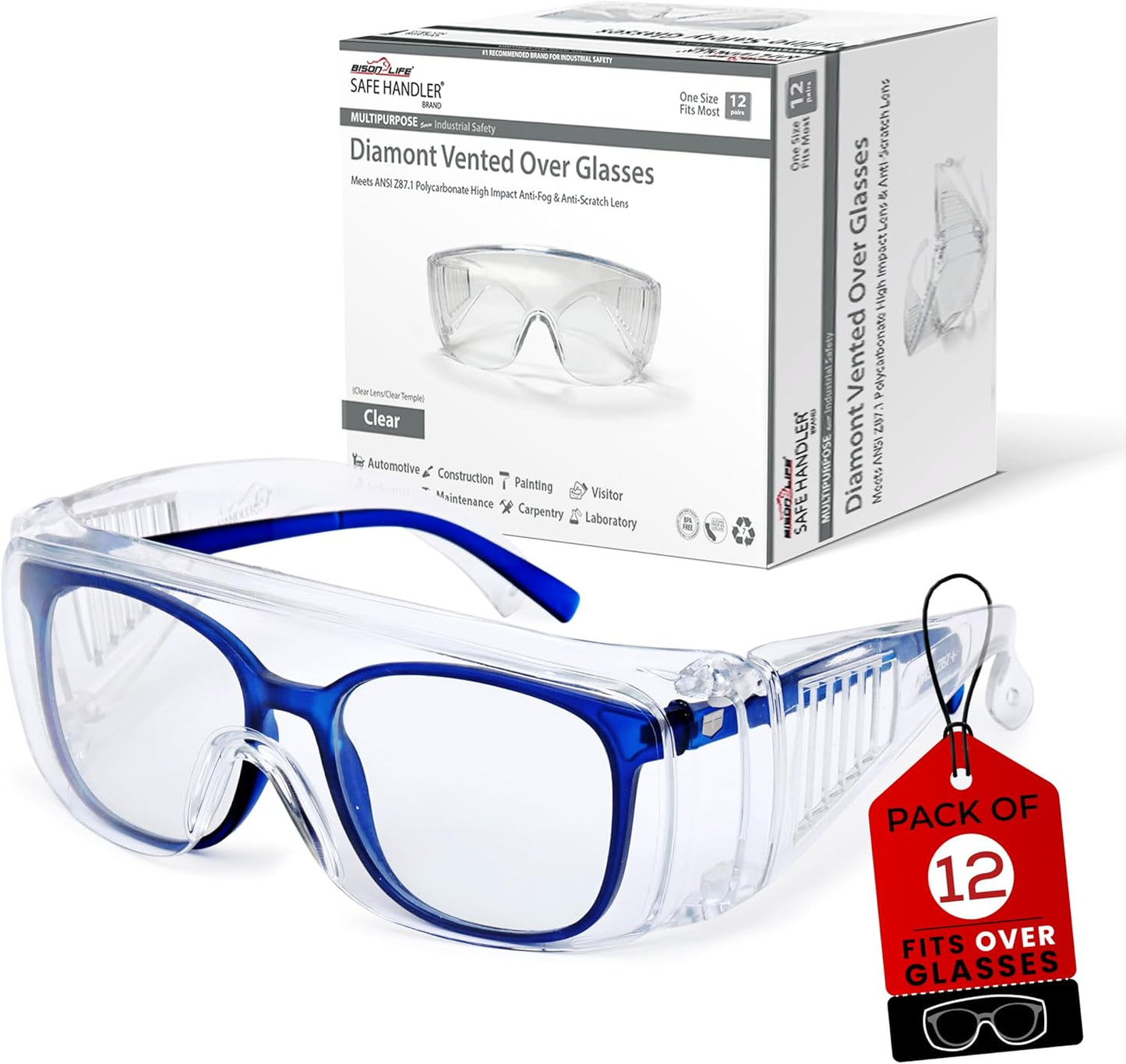 BISON LIFE Diamont Vented Over Glasses Safety Glasses Review