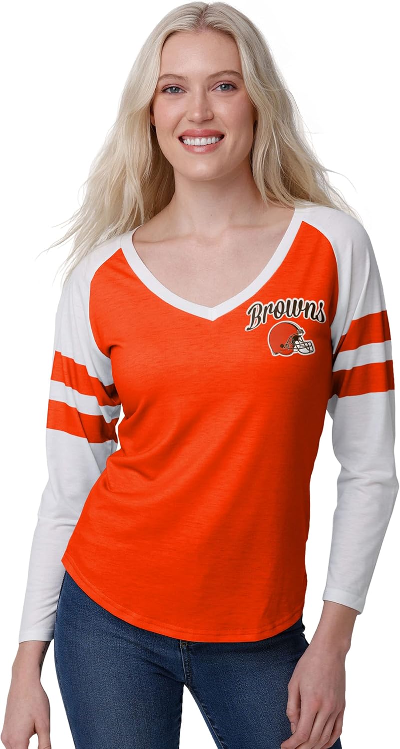 FOCO Women's NFL Team Logo Fashion Raglan Top Shirt Review