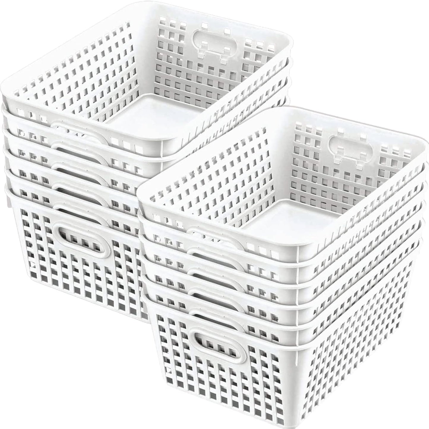 Large Plastic Book Baskets for Classroom and Home Organization