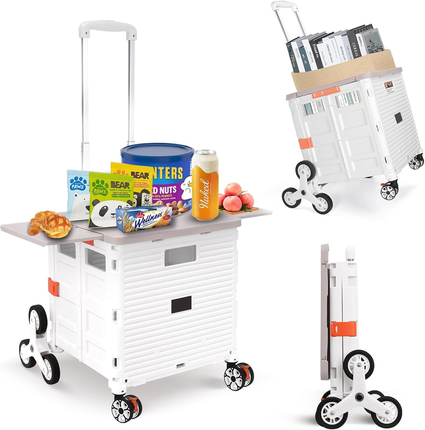 Foldable Utility Cart with Stair Climbing Wheels for Easy Transport