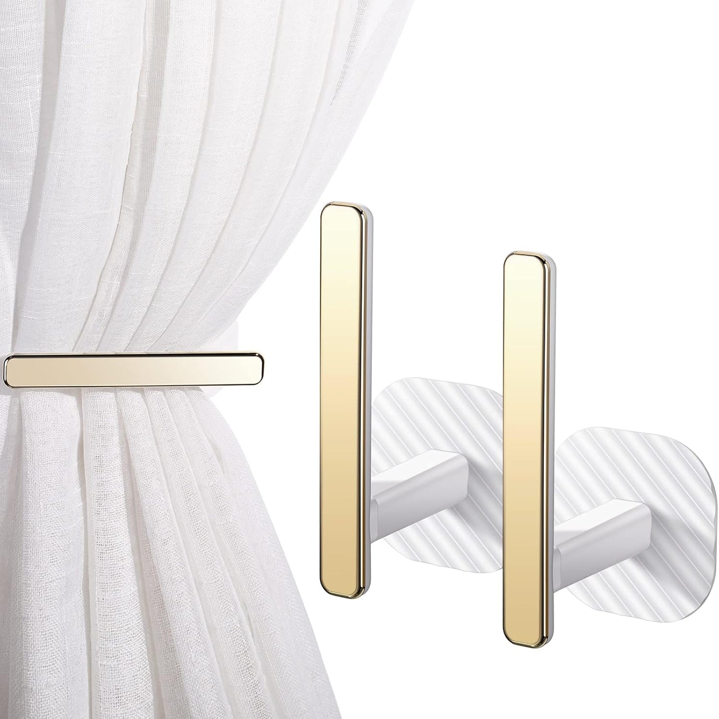 Gold L-Shaped Curtain Holdbacks by Queekay