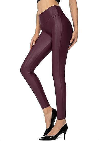SANTINY Women's Faux Leather Leggings for Stylish Comfort