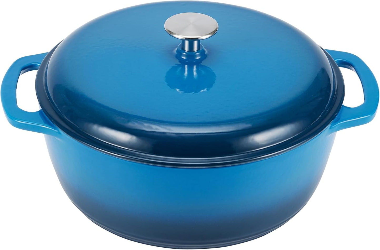 Cast Iron Dutch Oven Pot with Lid, Enameled, 4.3-Quart Blue