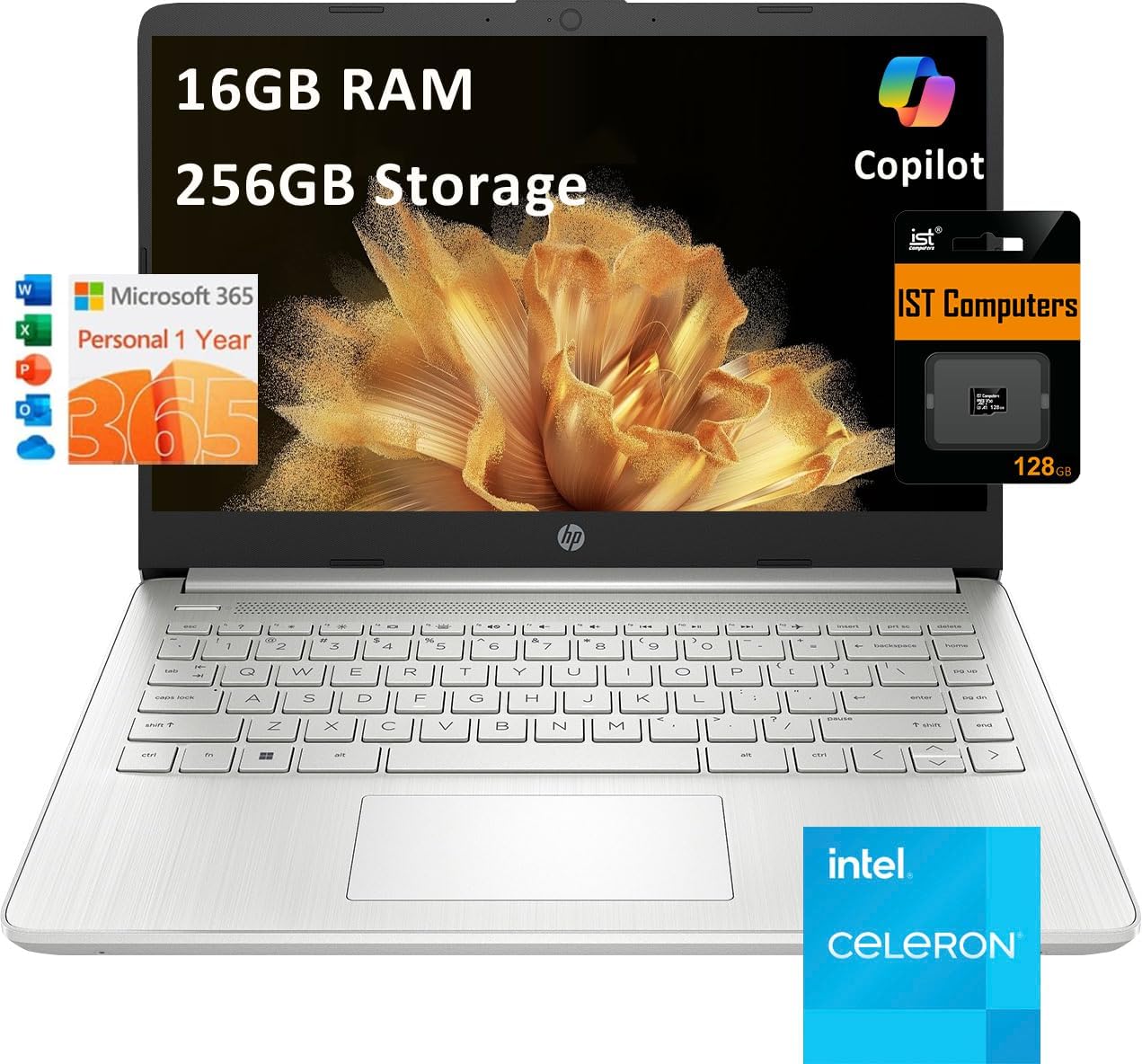 HP 14 Laptop: Anti-glare Display, 16GB RAM, School & Business-ready