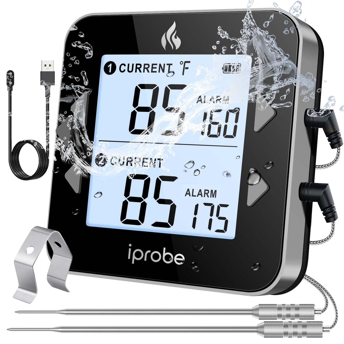 iProbe: Dual Probe Meat Thermometer - Rechargeable & Waterproof