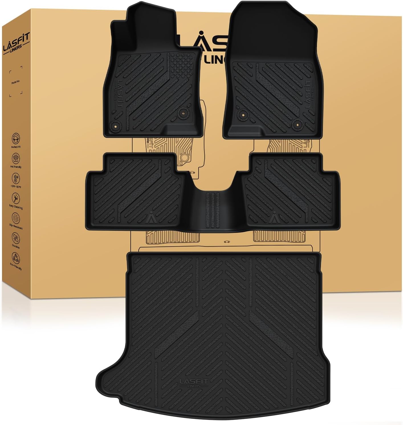 LASFIT Floor Mats for Mazda 3 2014-2018 Hatchback All Weather