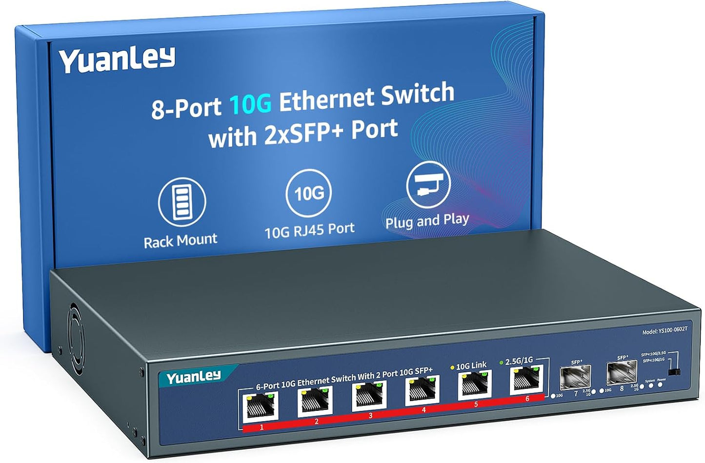 YuanLey 8-Port 10G Ethernet Switch for High-Speed Networking