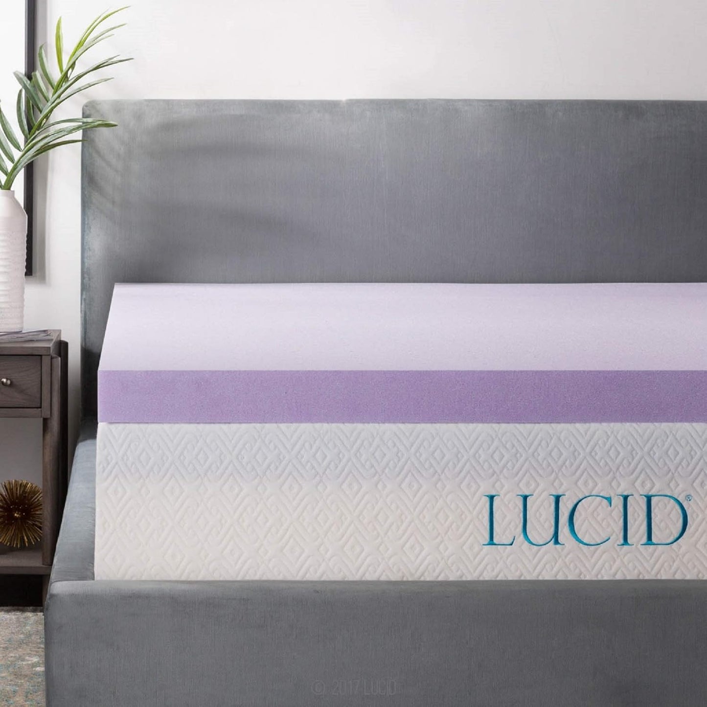 Lucid 3 Inch Lavender Infused Memory Foam Mattress Topper