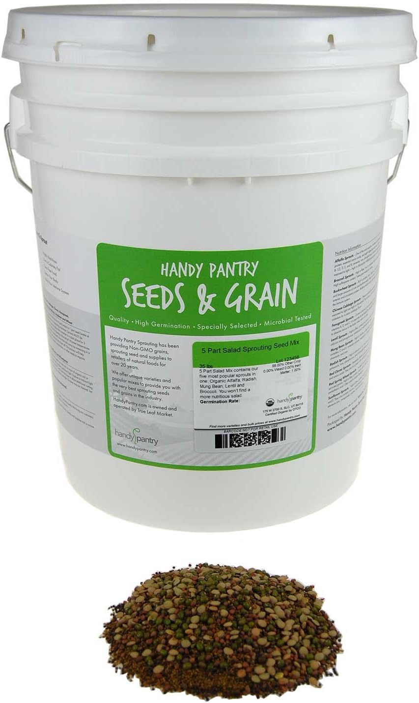 Handy Pantry Organic Salad Sprouting Mix for Homegrown Nutrition