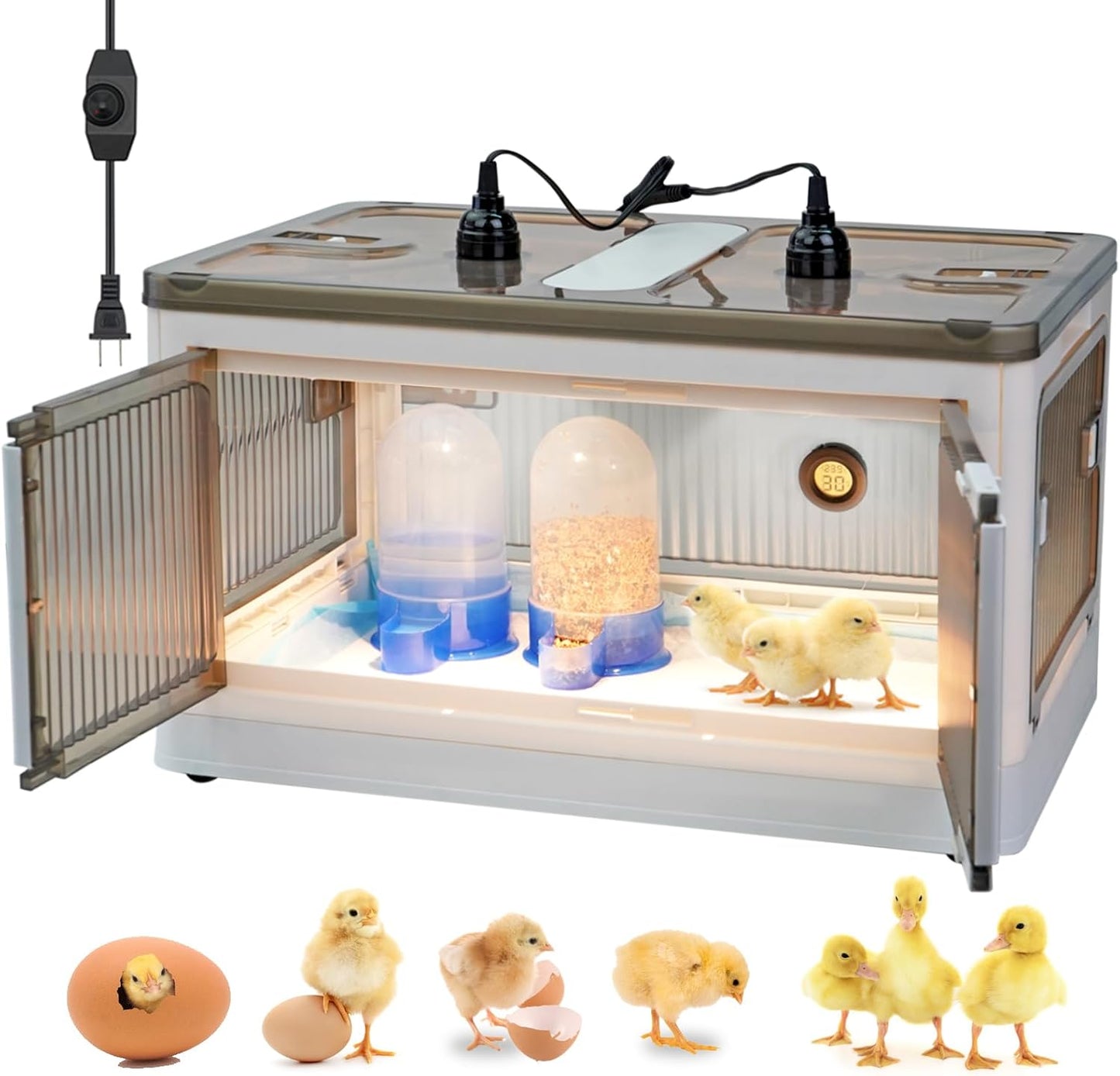 Portable Chick Brooder Heater Kit | Thermometer Included