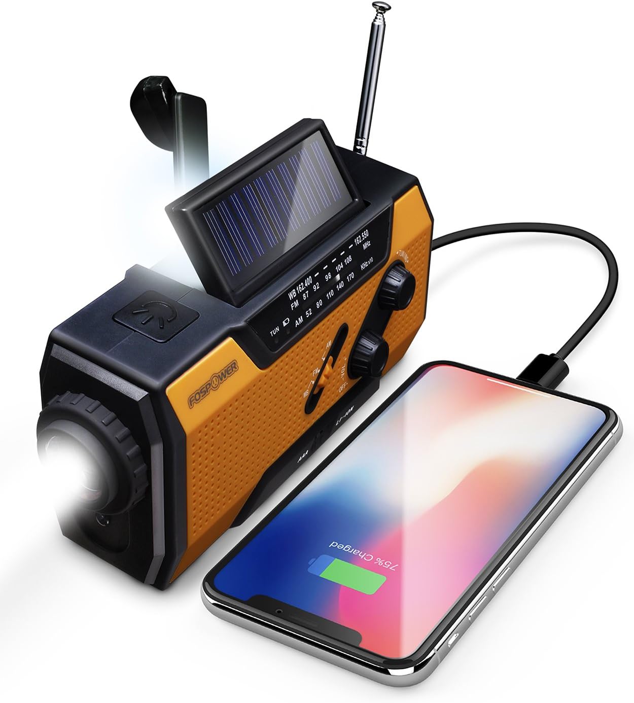 FosPower Emergency Weather Radio with Power Bank