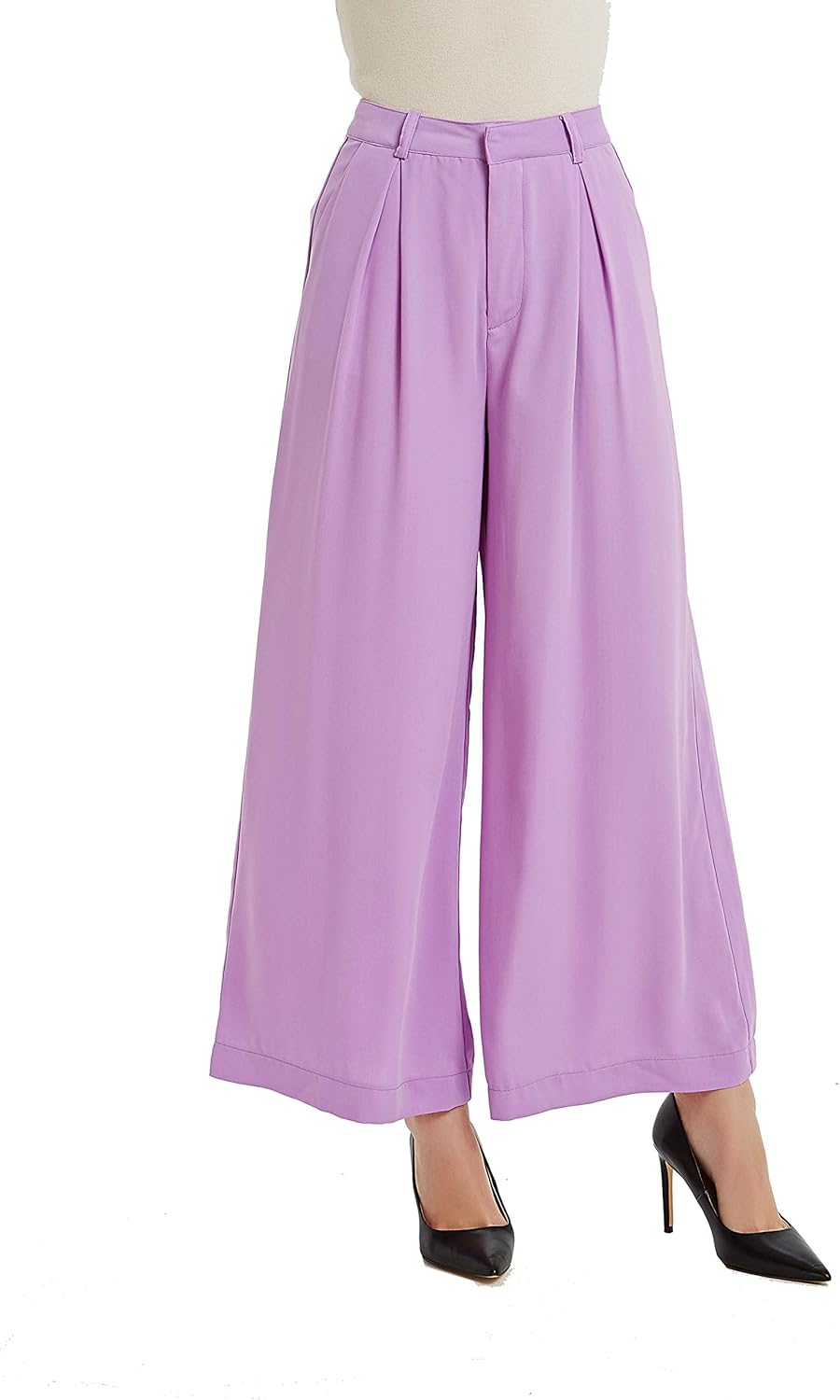 Tronjori Women High Waist Casual Wide Leg Palazzo Pants Review