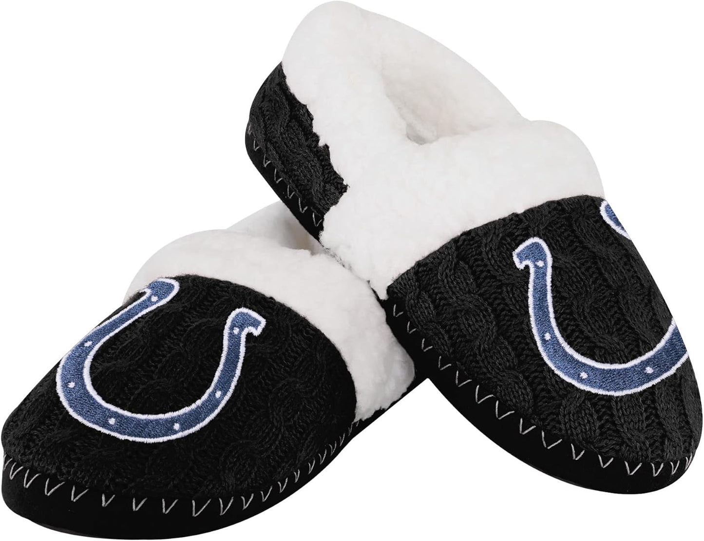 FOCO Women's NFL Team Color Moccasin Slippers for Comfort