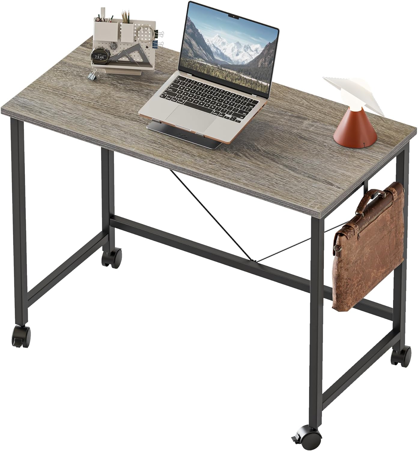 Mericonia Rolling Computer Desk with Wheels for Small Spaces
