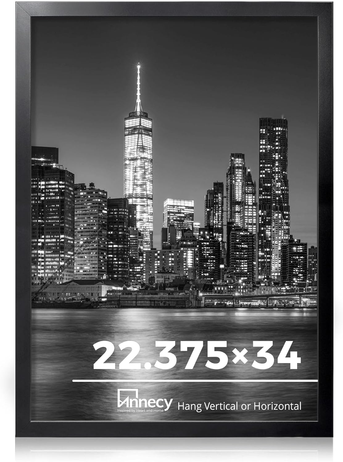 22.375x34 Picture Frame for Wall Decoration in Classic Black
