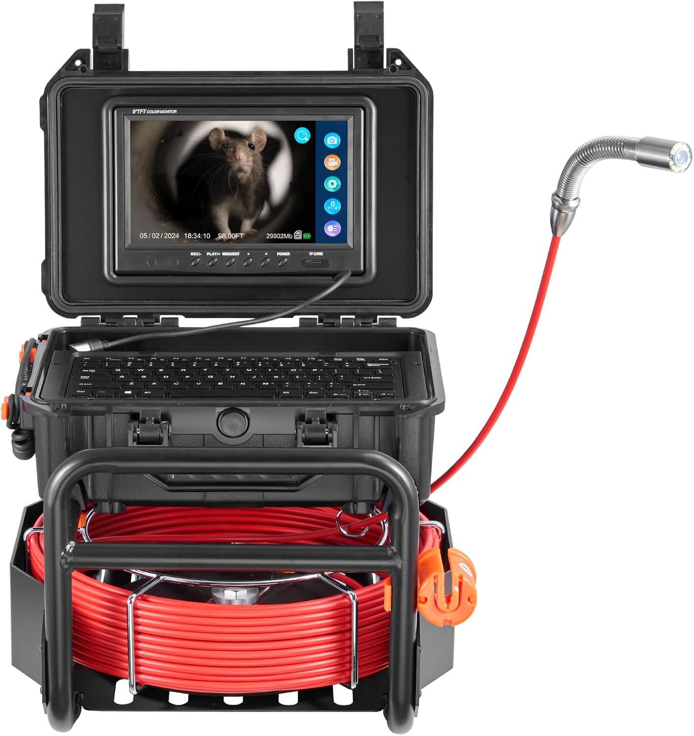 VEVOR Sewer Camera: 98 ft Self-Leveling Drain Inspection Tool