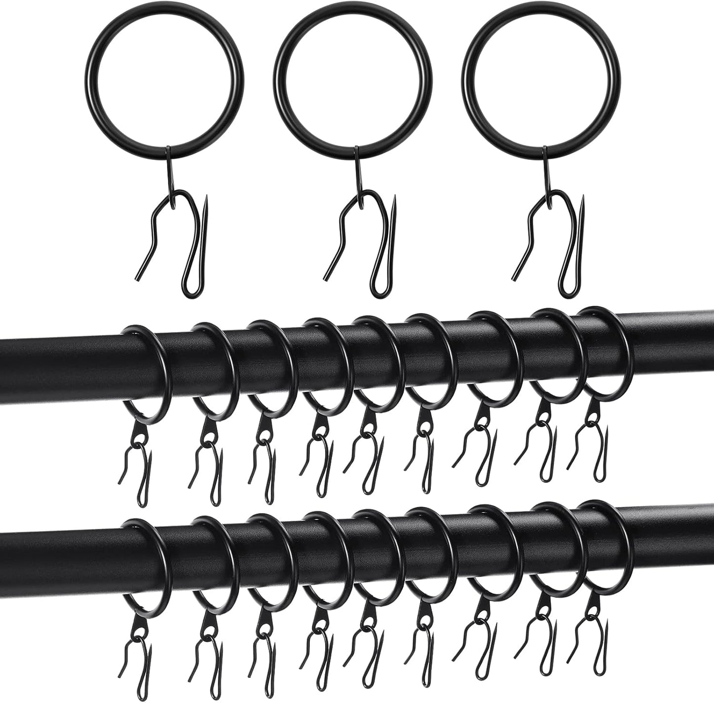1.65 Metal Curtain Rings - Secure Drapes Effortlessly