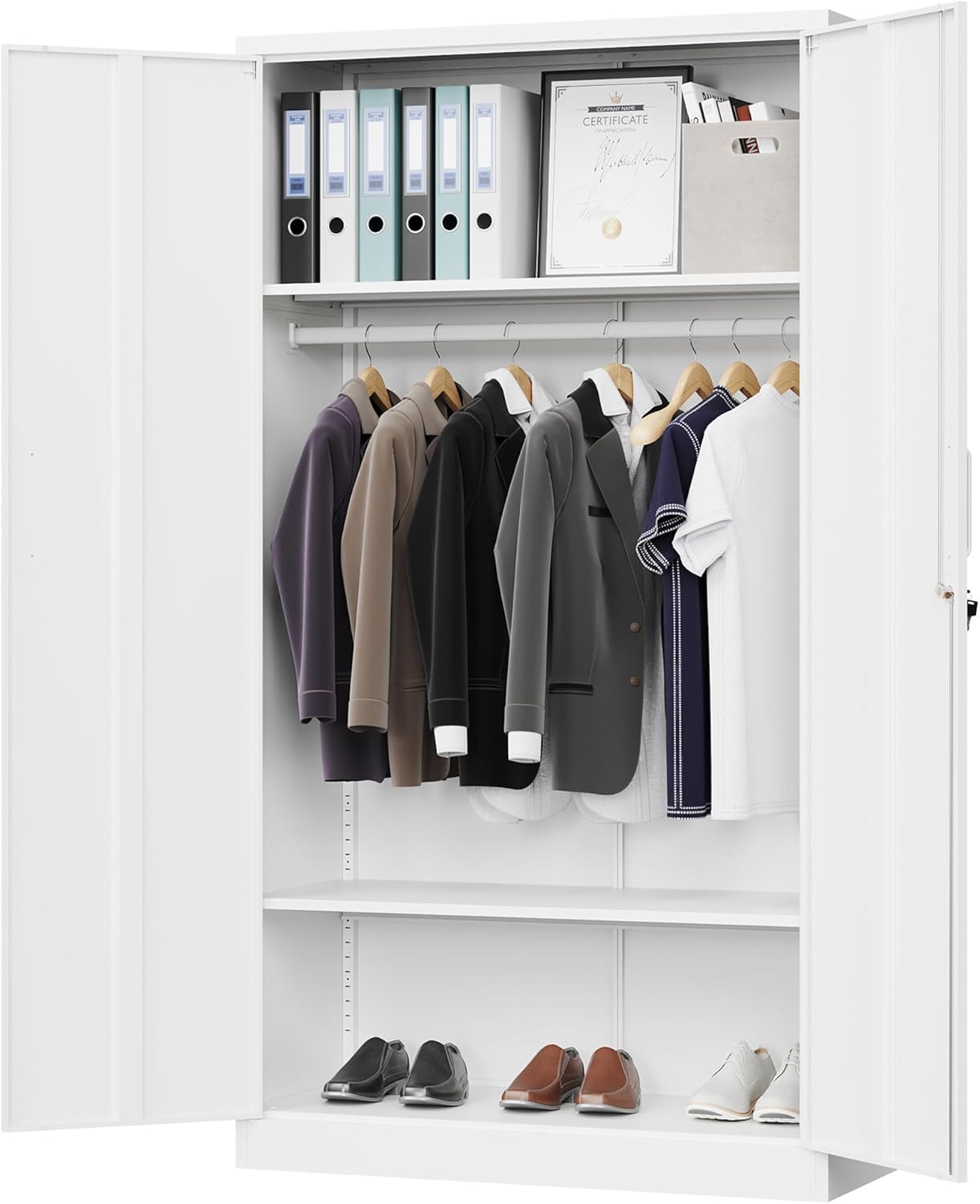 Letaya Metal Wardrobe Cabinets with Lock for Secure Storage