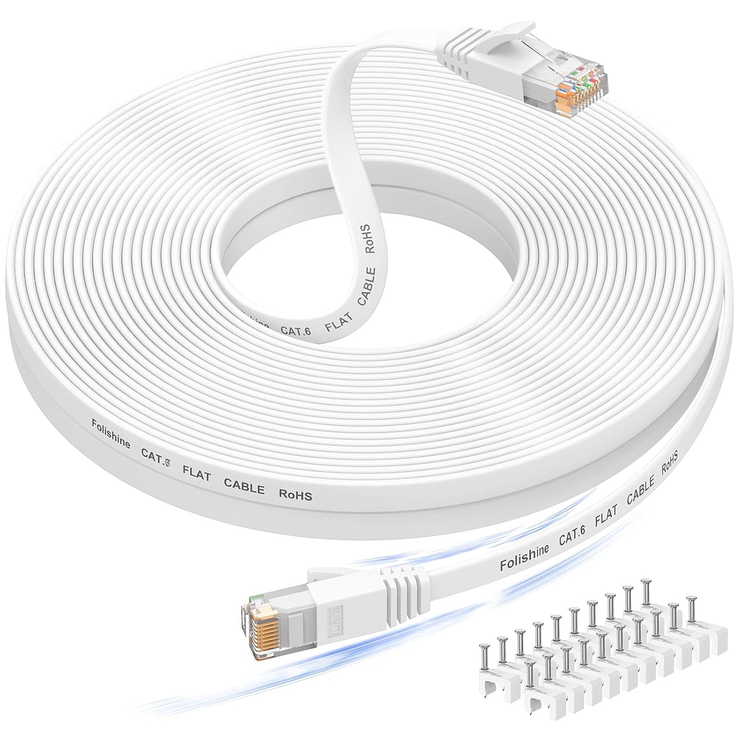 High Speed 50ft Cat 6 Ethernet Cable for Switch & Modem - Folishine