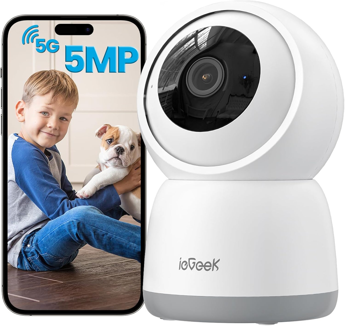 ieGeek 5MP Smart Wi-Fi Cam: Pet/Baby Monitor