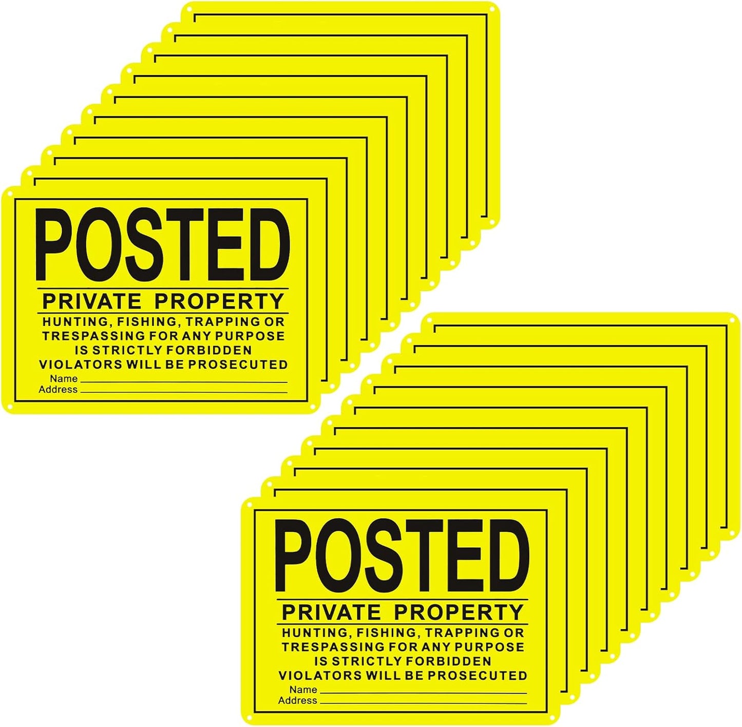 20PCS No Trespassing Signs for Private Property Protection