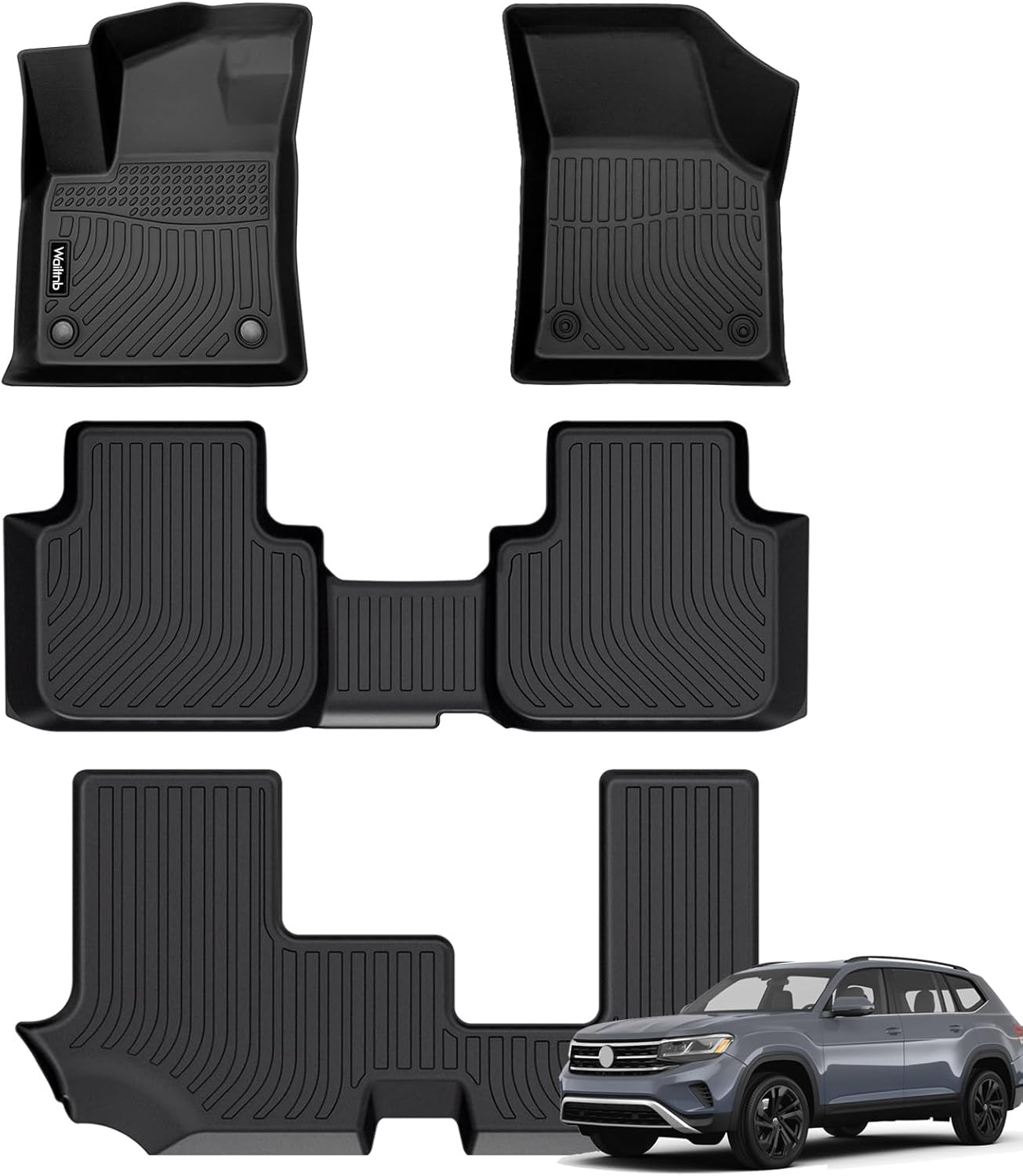 Custom Floor Mats for Volkswagen Atlas 7 Passenger 2024-2018