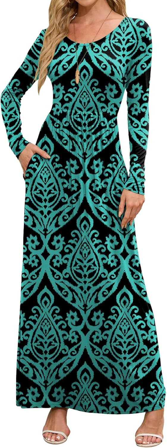 DEARCASE Women's Maxi Dress with Pockets for Casual Wear