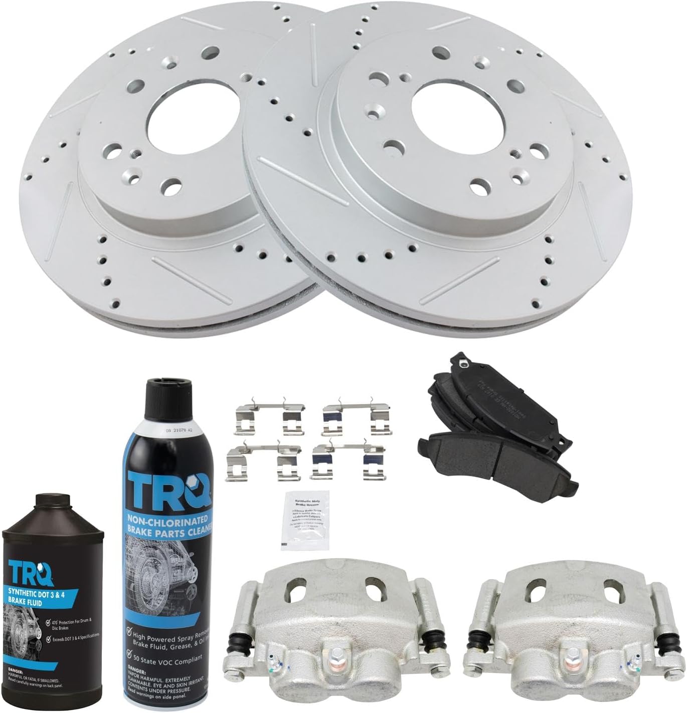TRQ Front Brake Pad & Rotor Kit for 07 Cadillac & 05-07 GMC