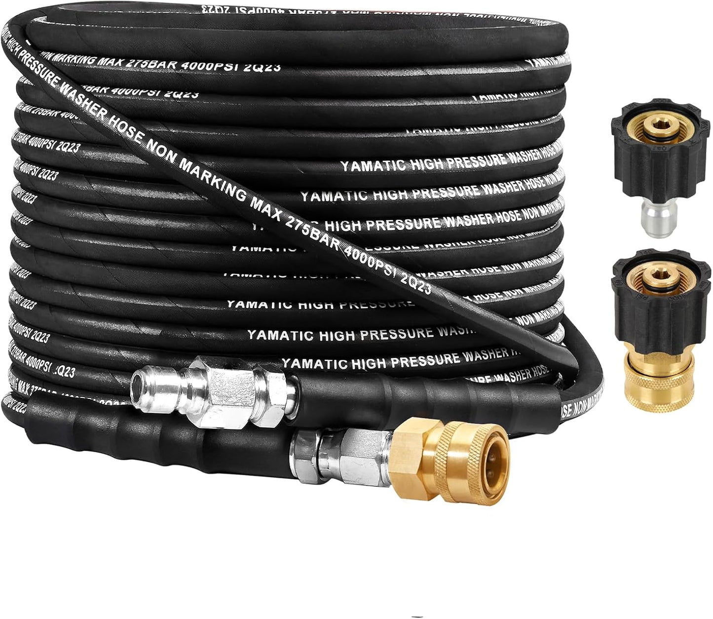 YAMATIC 50FT 4000PSI Pressure Washer Hose - Kink & Wear Resistant