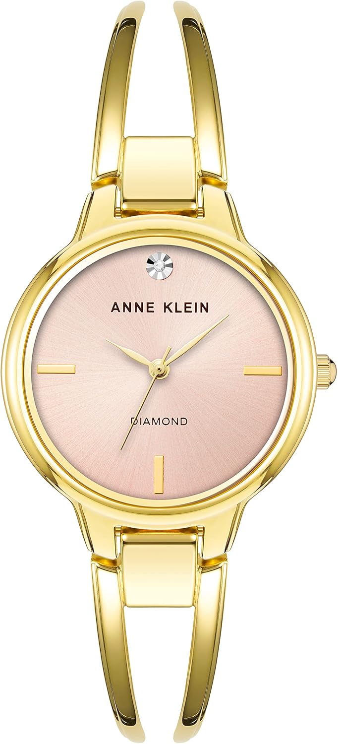 Anne Klein Women's Diamond Dial Bangle Watch: Elegant Timepiece