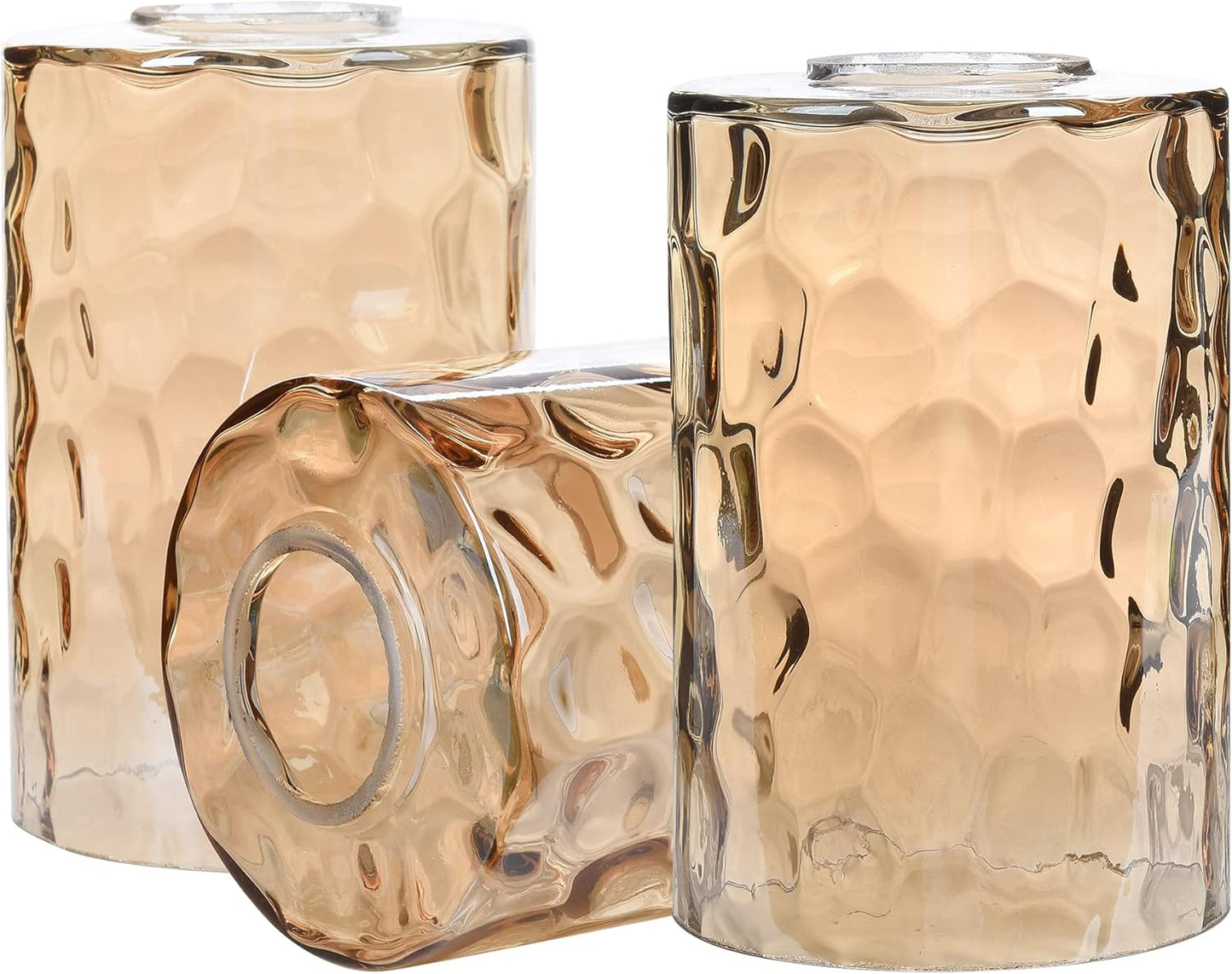 Amber Hammered Glass Lamp Shade Replacement for E26 Bulbs