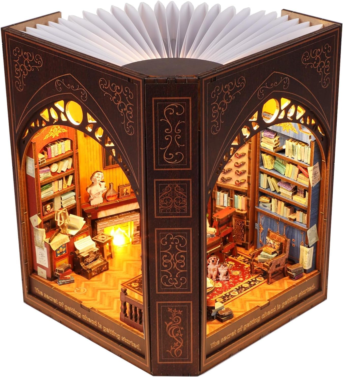 Book Nook Kit with LED Light for Unique Bookshelf Decor