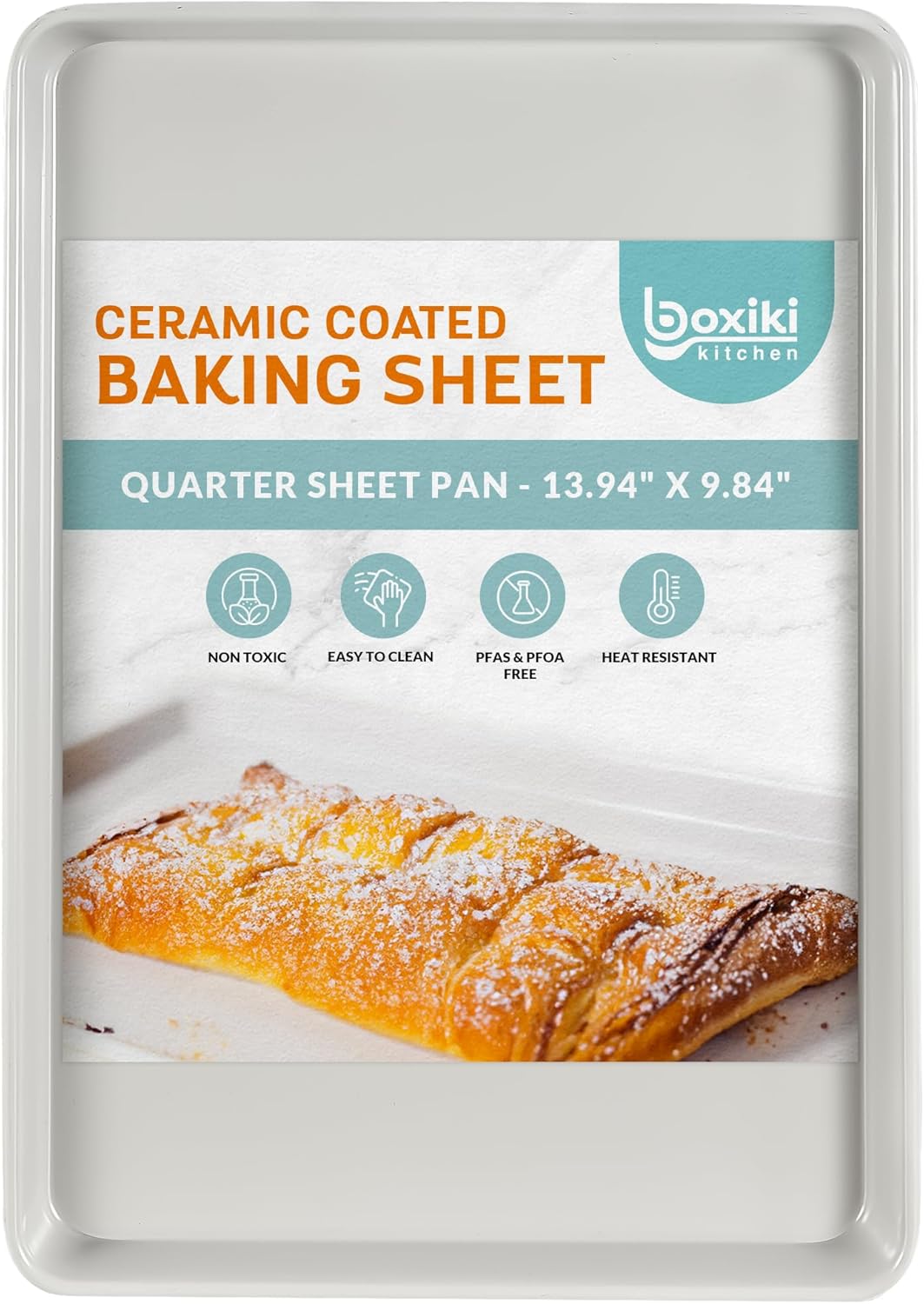 Boxiki Kitchen Non-Stick Ceramic Baking Sheet for Perfect Cookies