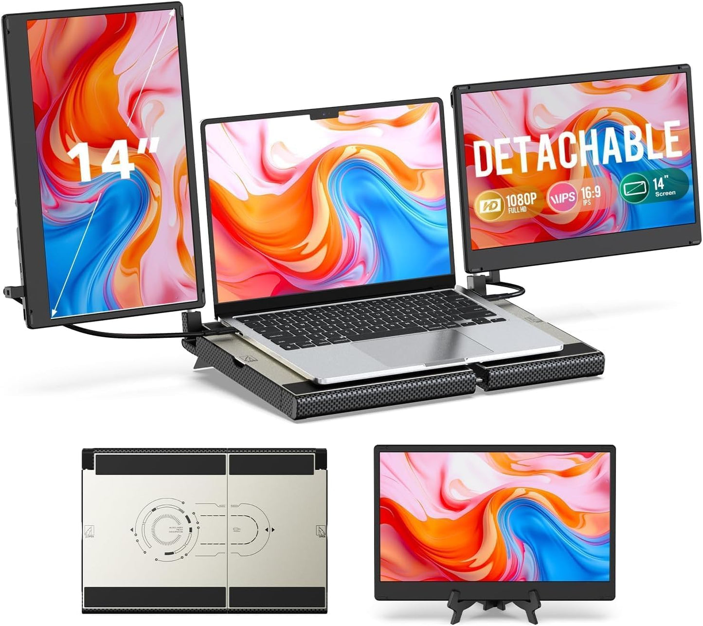 Laptop Screen Extender 14in FHD 1080P for Enhanced Productivity