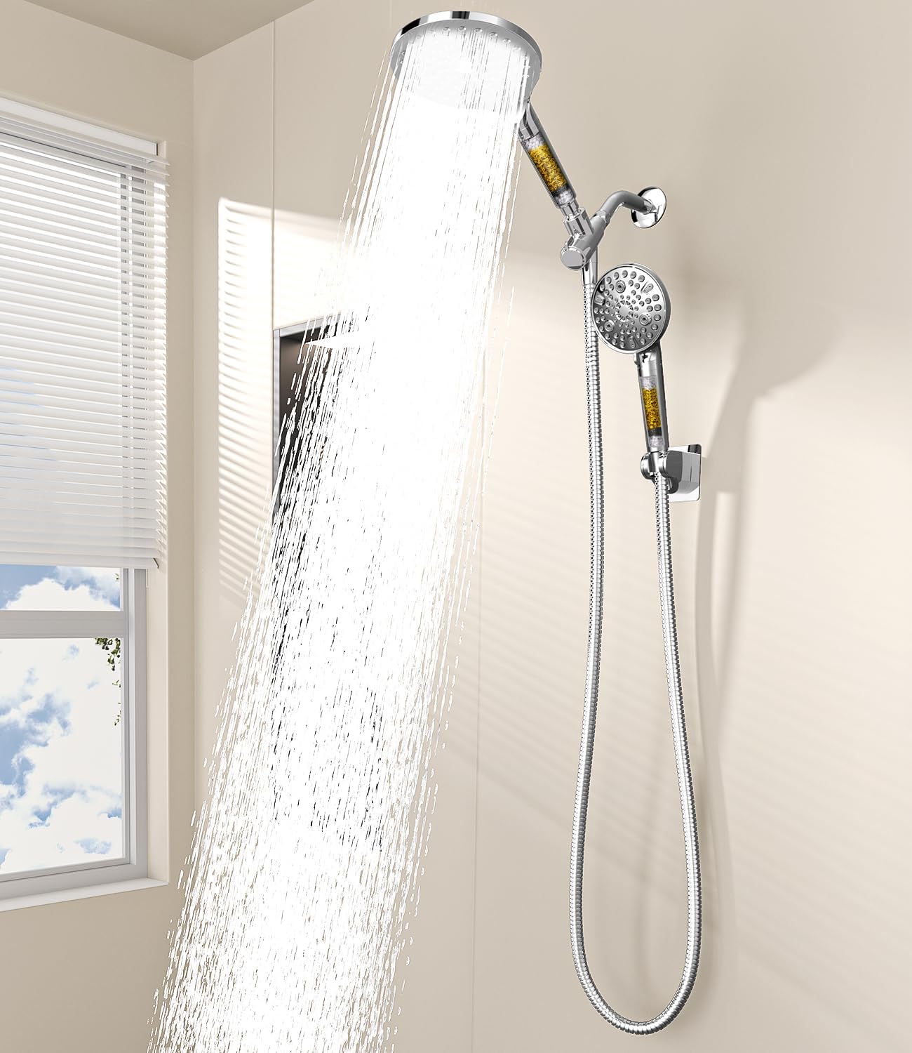 Dual Filtered Shower Heads Combo for Healthier Skin and Hair