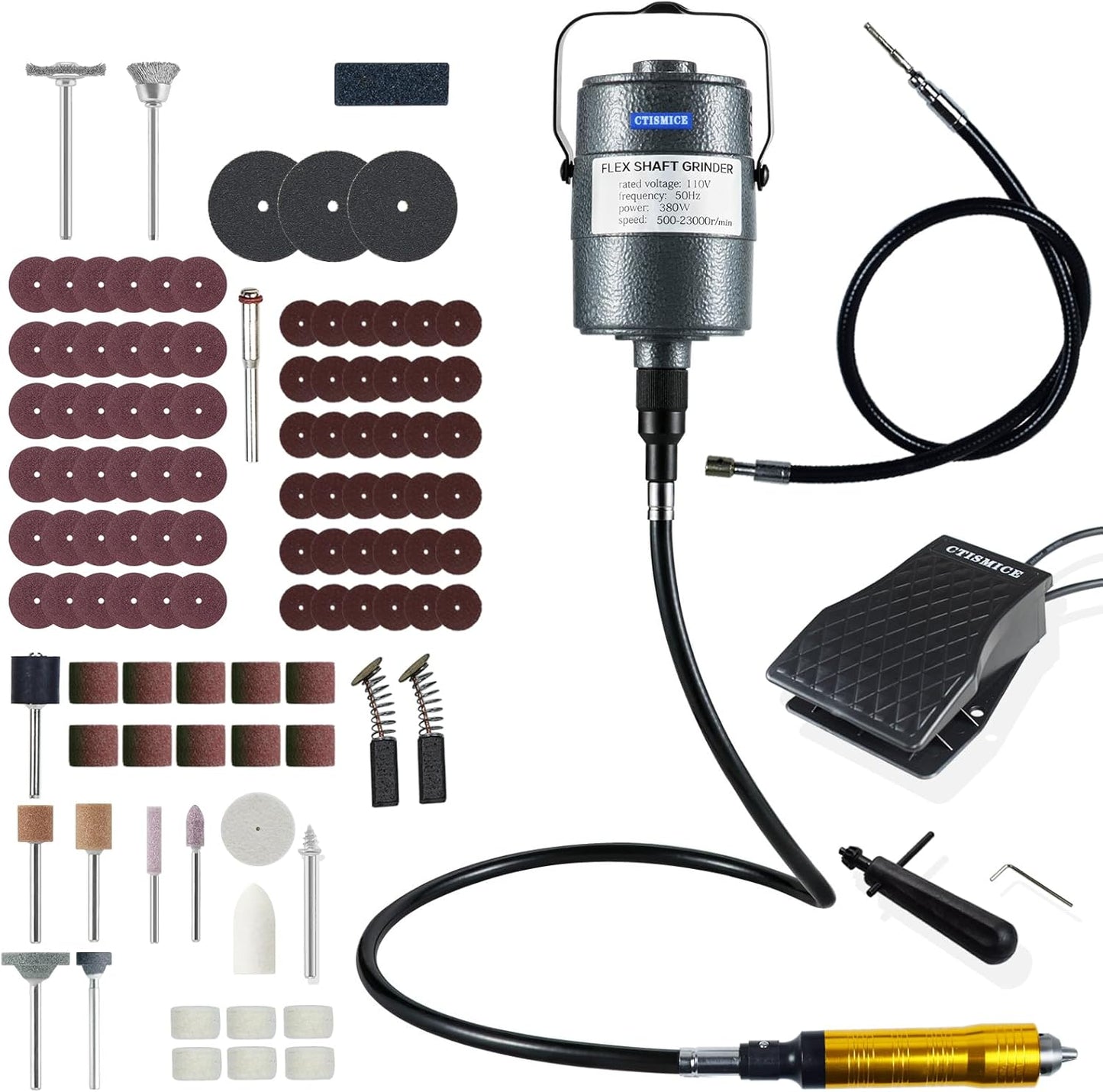 380W Flex Shaft Rotary Tool for Precision Grinding and Polishing