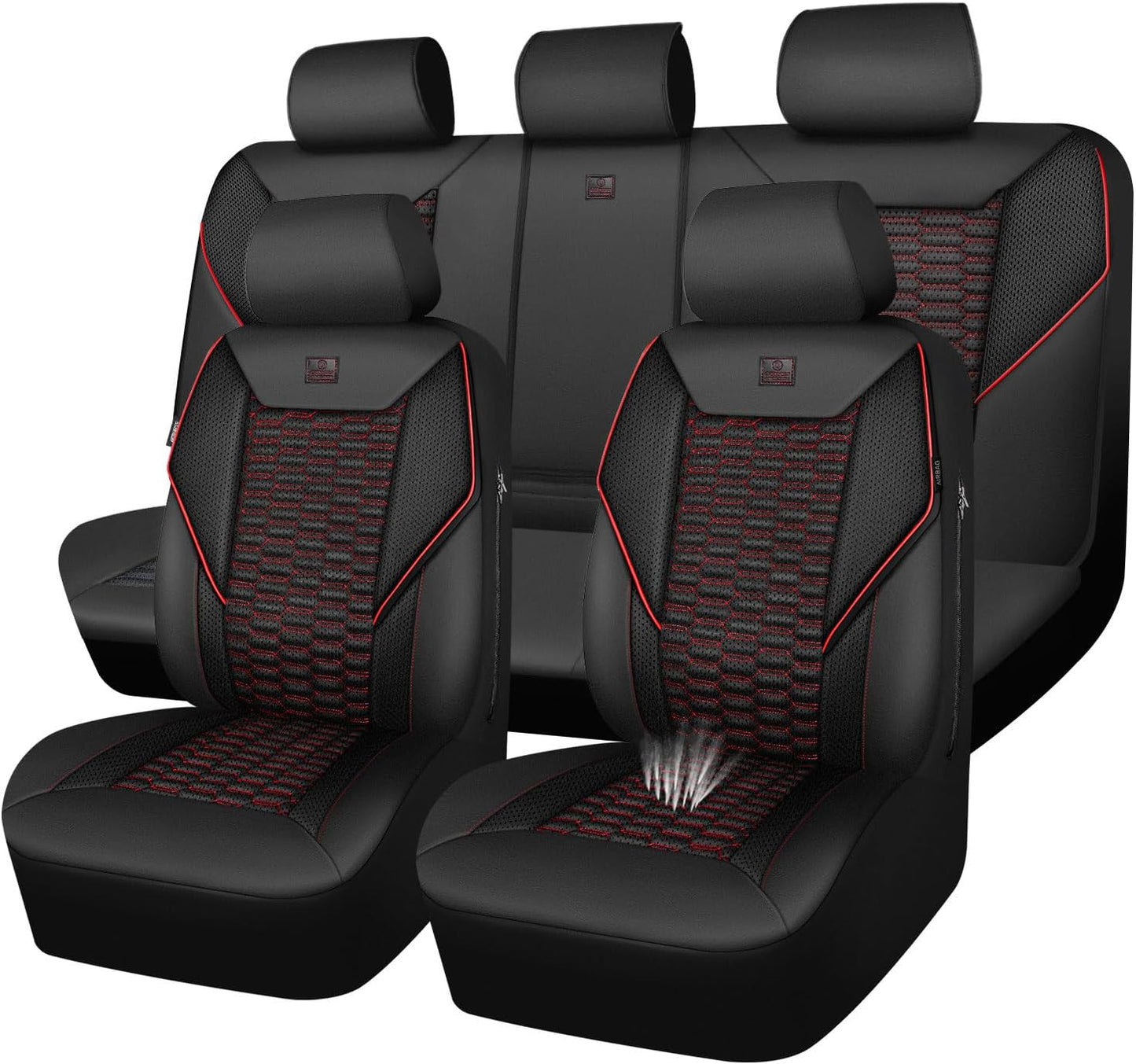 3D Foam Mesh Leather Car Seat Covers Full Set for Comfort