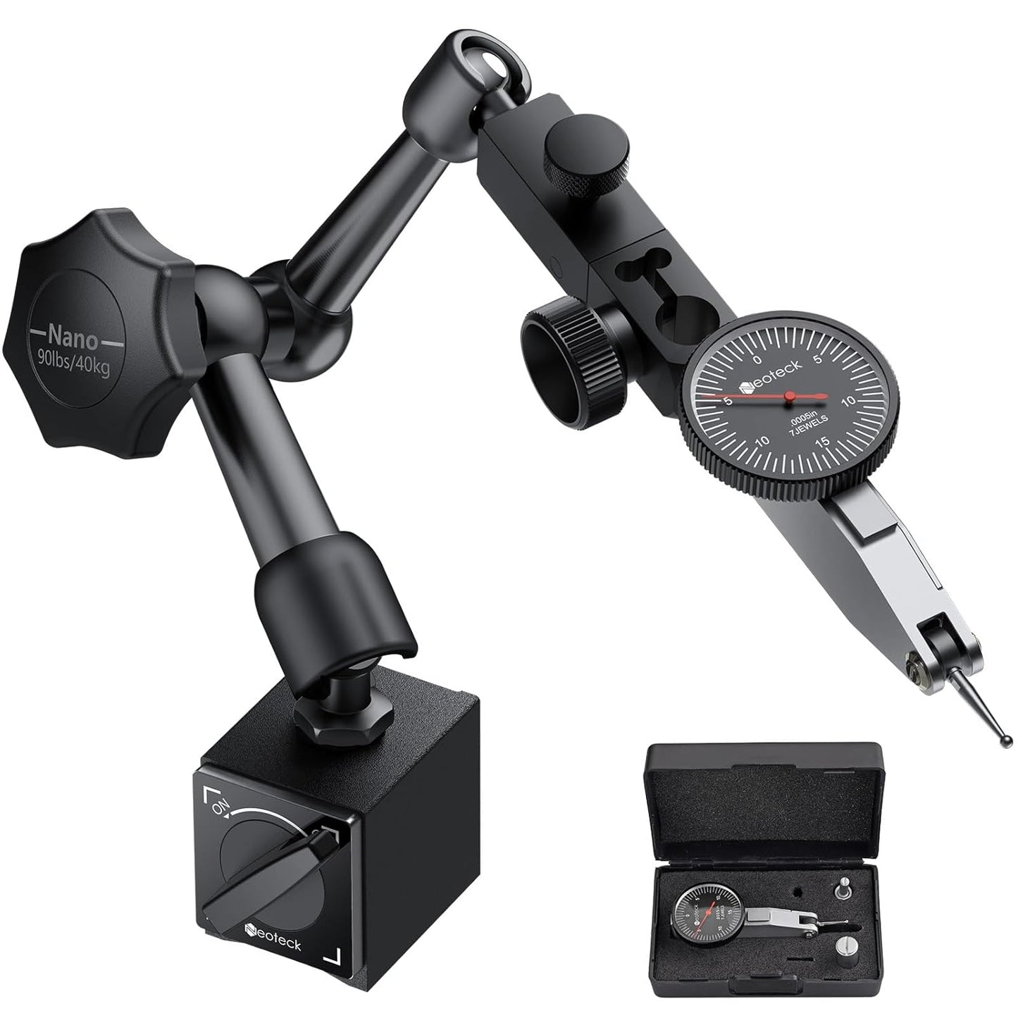 Neoteck Dial Test Indicator Set with Magnetic Base for Precision