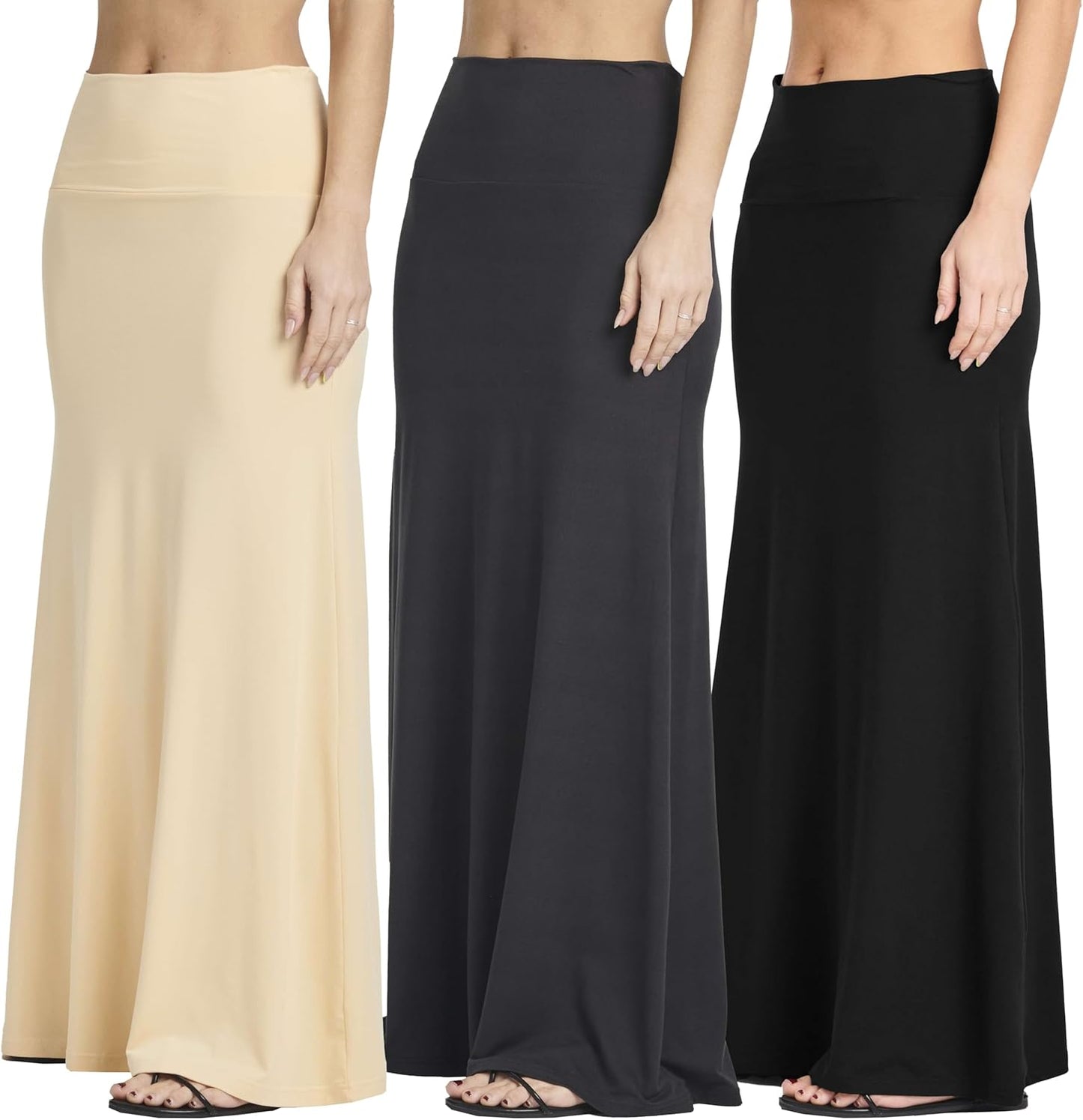 Women's Ultra-Soft Flowy Maxi Skirts 3 Pack for Every Occasion