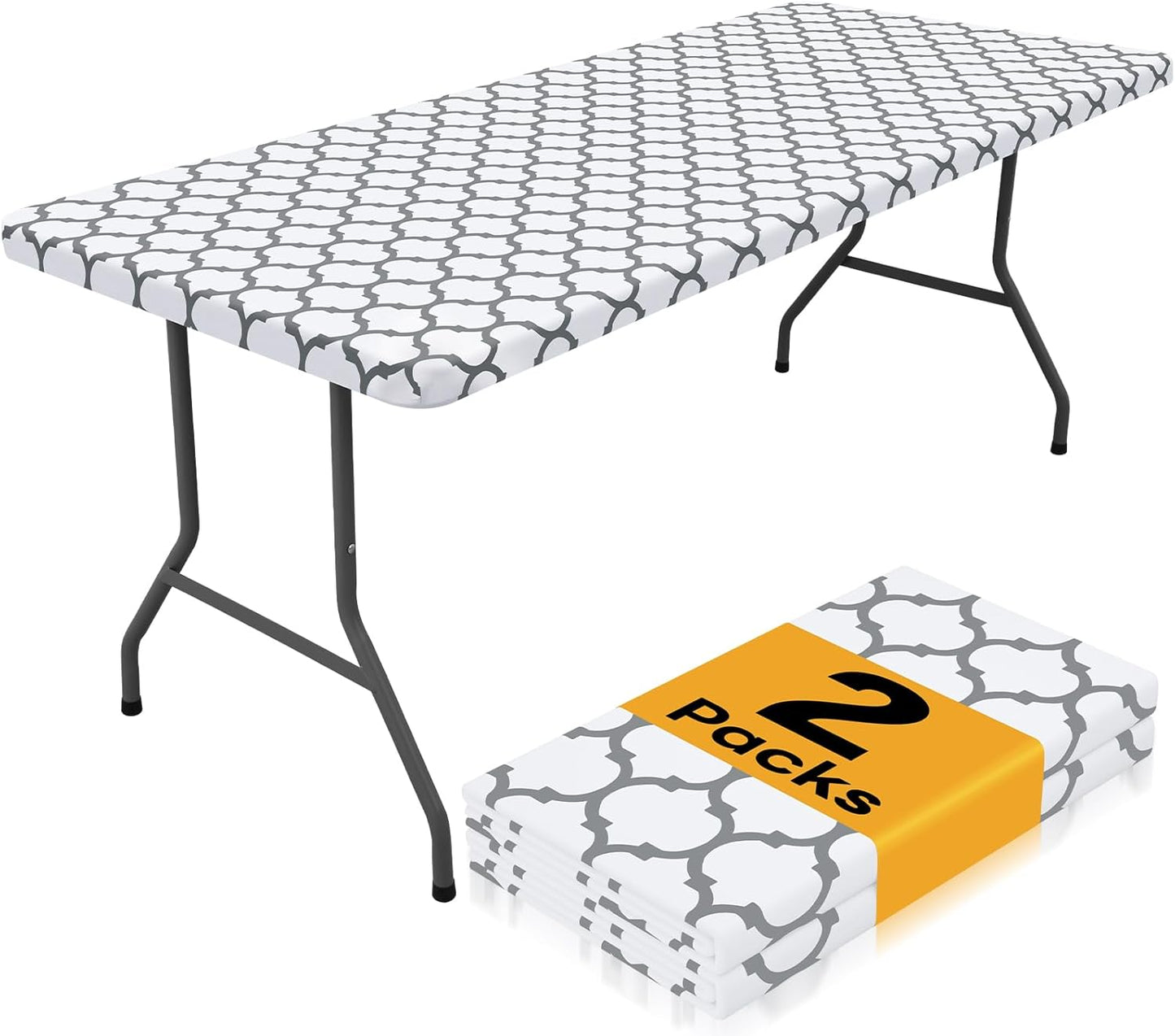 Smiry 2 Pack Rectangle Table Cloths for Outdoor Dining Needs