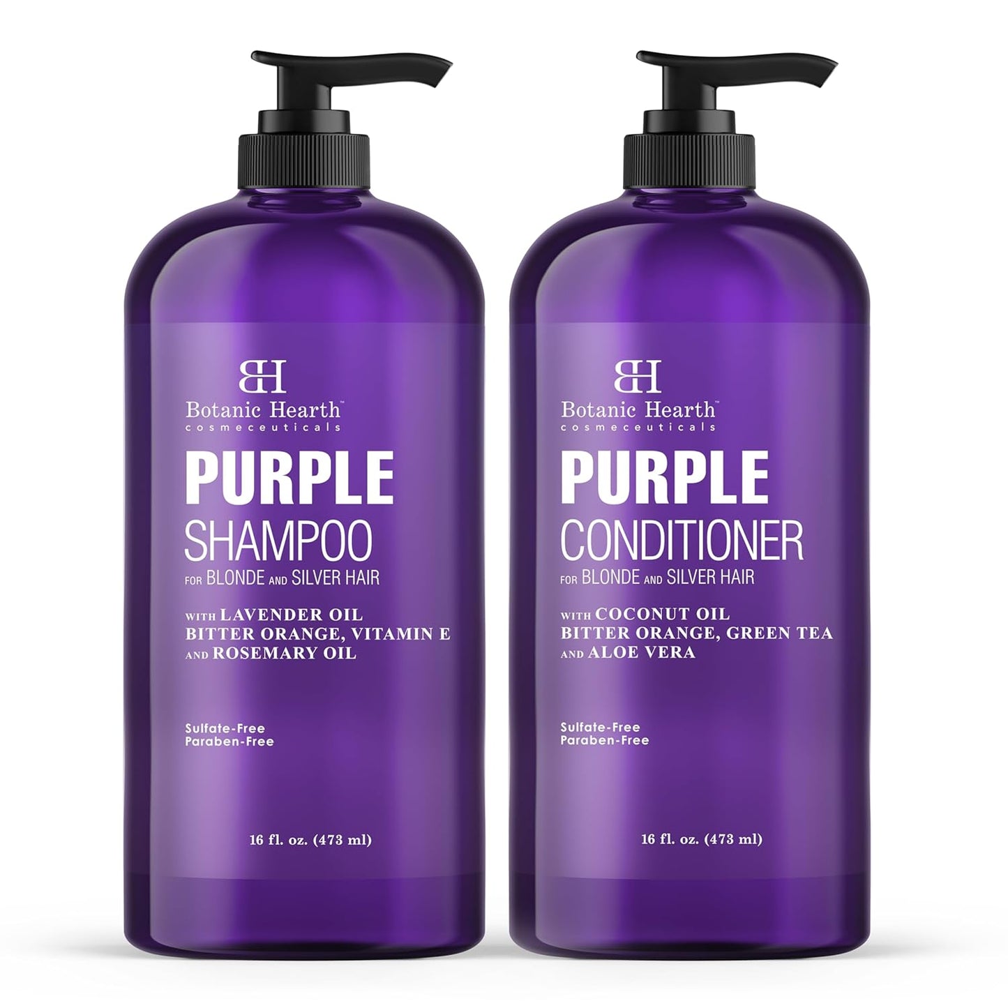 Botanic Hearth Purple Shampoo & Conditioner Set - Enhances Highlights