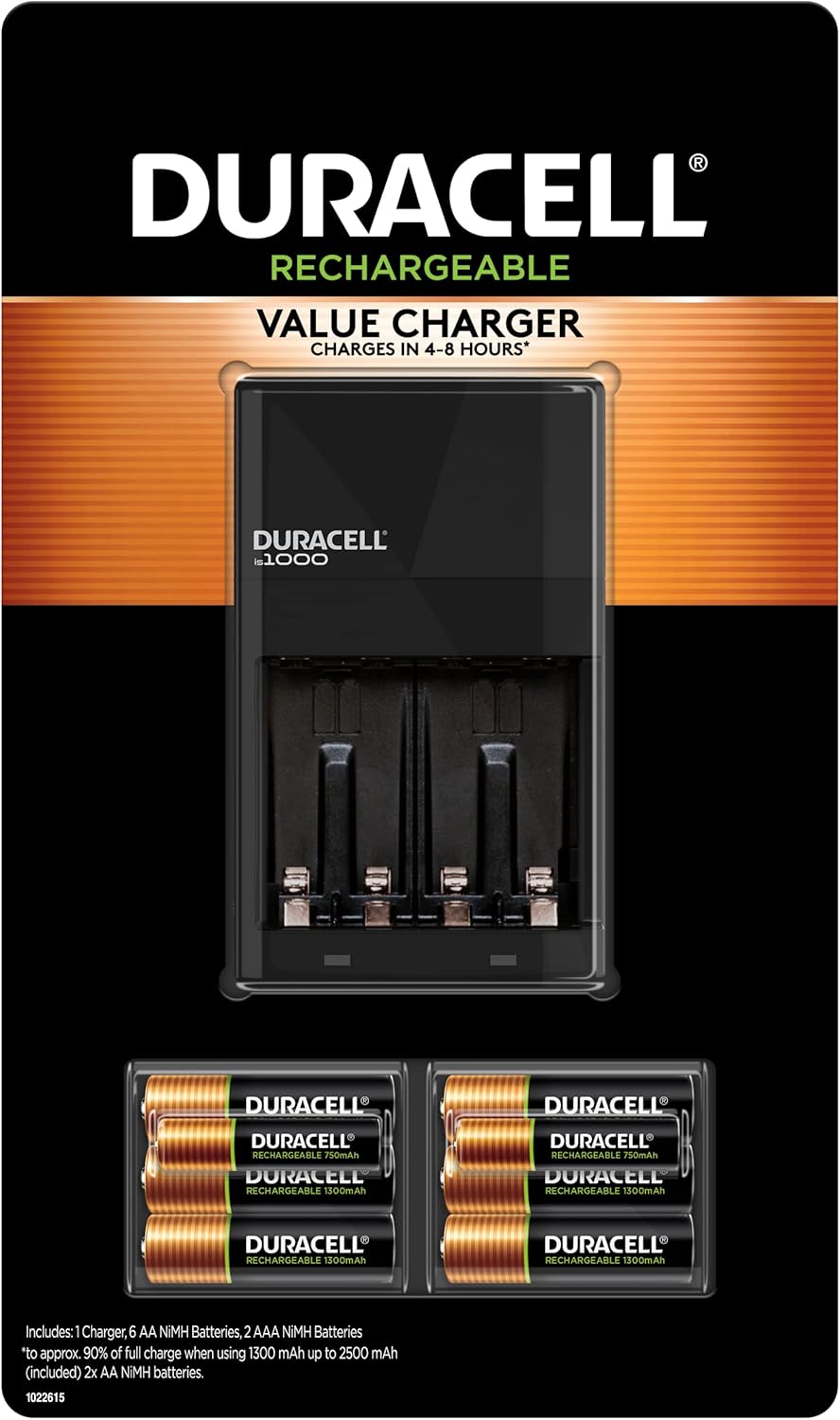 DURACELL Fast Charger + 8 Pre-Charged Batteries