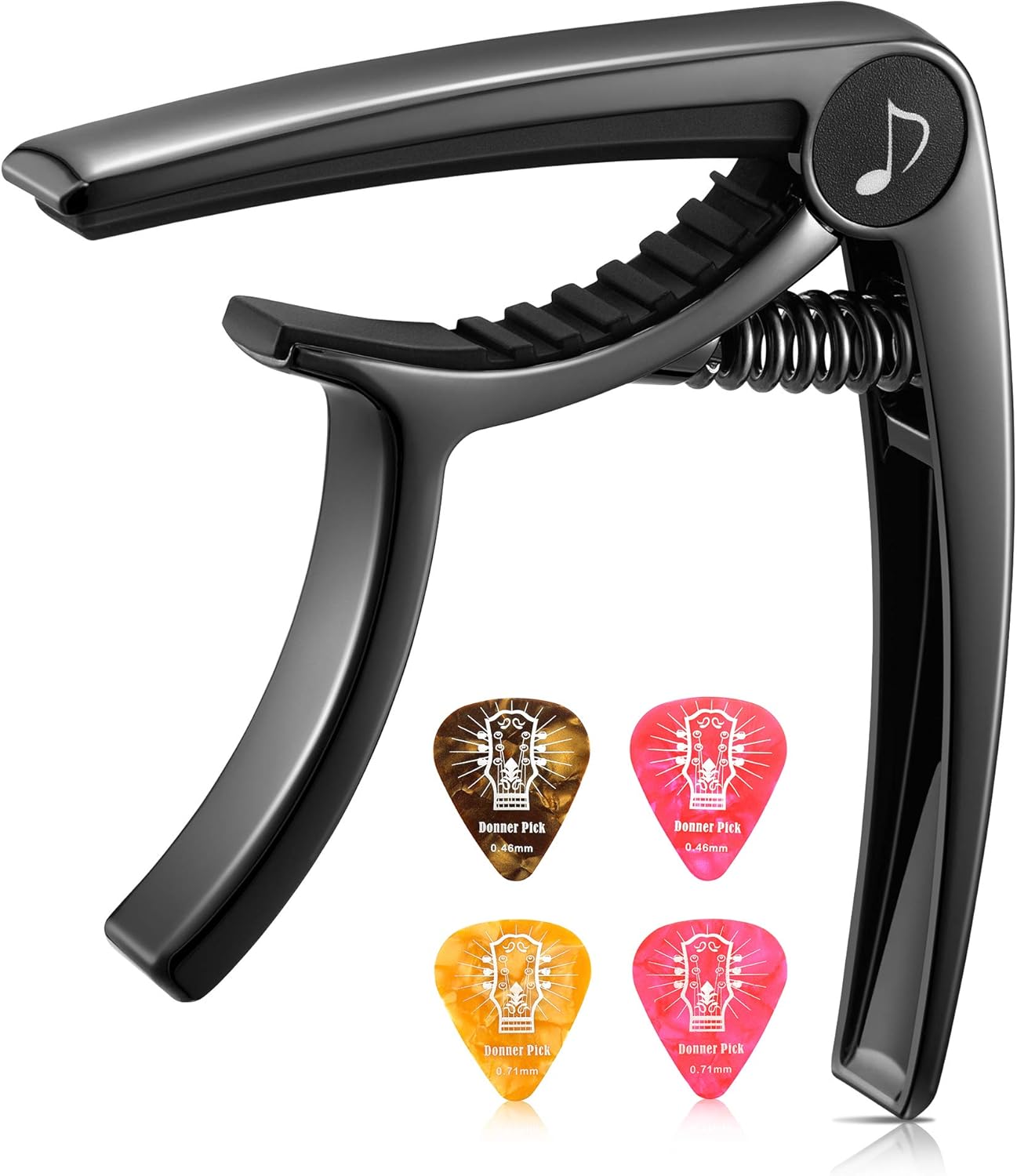 Quick Change Guitar Capo Set + 4 Picks