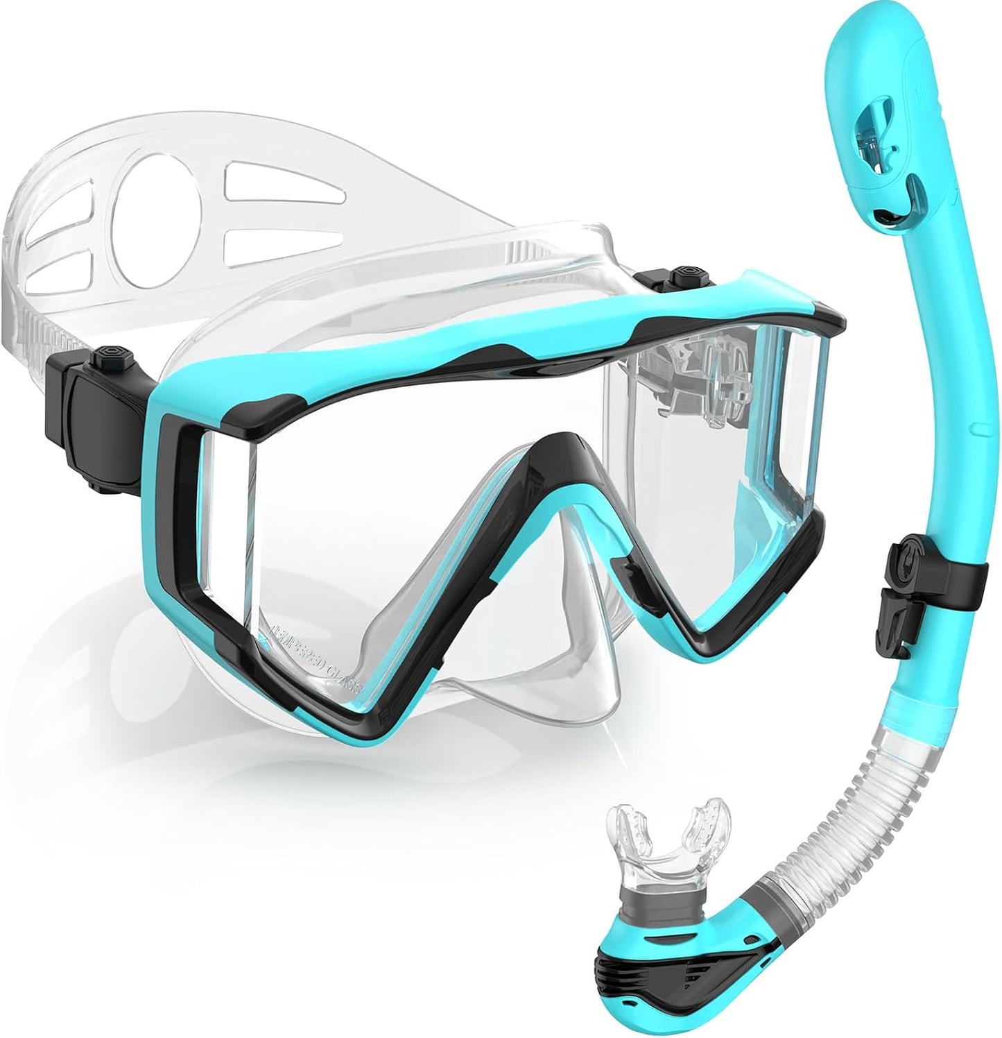 Greatever Snorkel Set with Panoramic 3 Window Design for Adults
