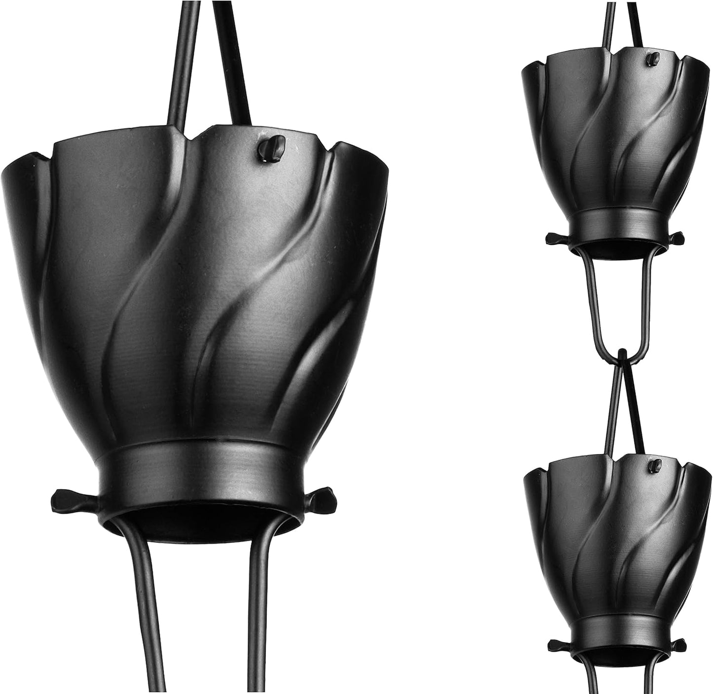 Aluminum Rain Chain for Gutters - Stylish Black Downspout Alternative